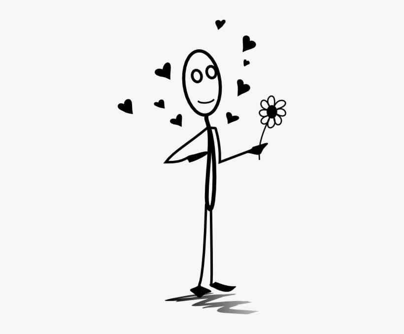 Stickman In Love Clip Art At Vector Clip Art Online - Stick Man In Love, transparent png download