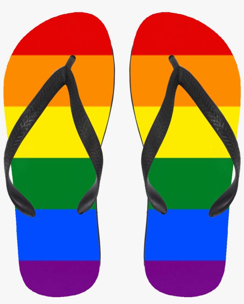 Graphic Black And White Download Rainbow Pride Flops - Flip Flops, transparent png download