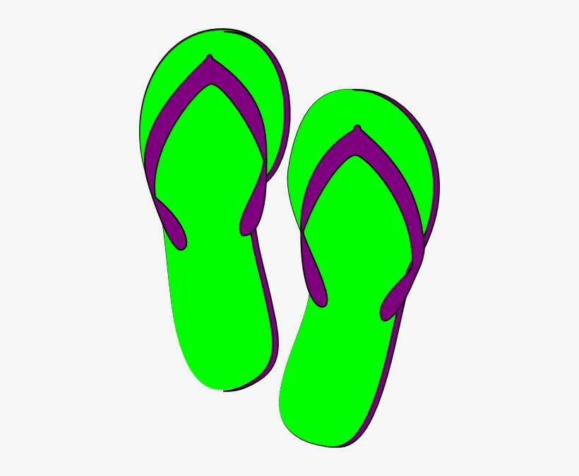 How To Set Use Green Purple Flip Flops Clipart, transparent png download