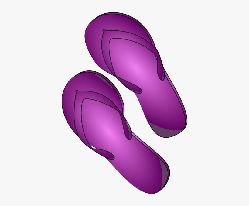 Flip Flop Clip Art At Clker Vector Clip Art - Purple Flip Flops Clipart, transparent png download