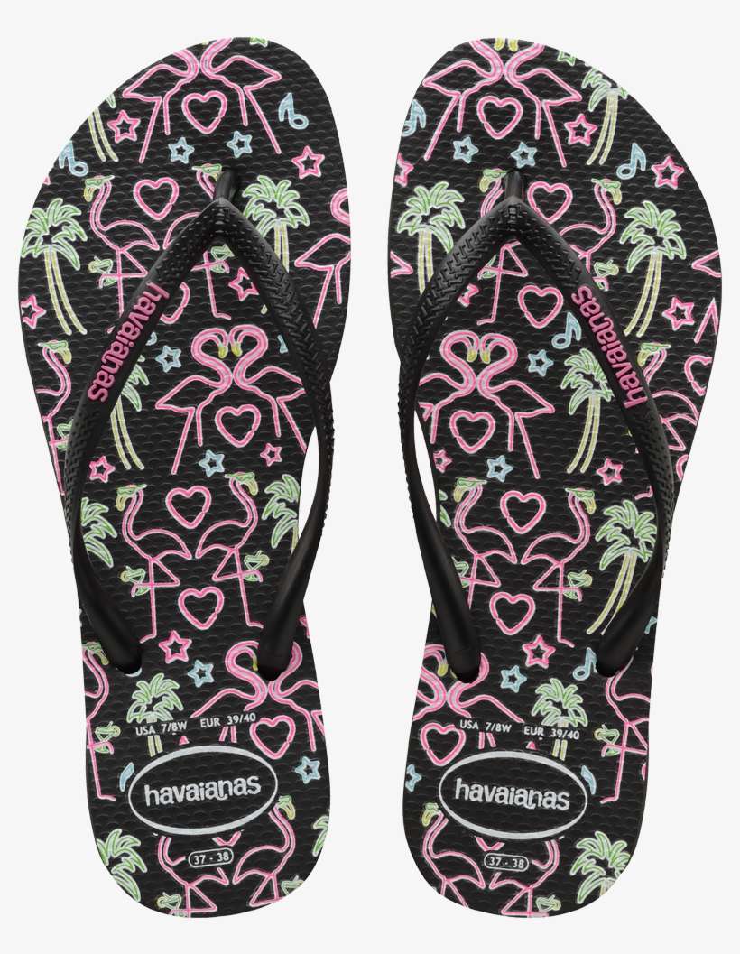 Slim Flamingo Women's Flip Flops Havaianas - Havaianas Slim Women Us 11 Black Flip Flop Sandal, transparent png download