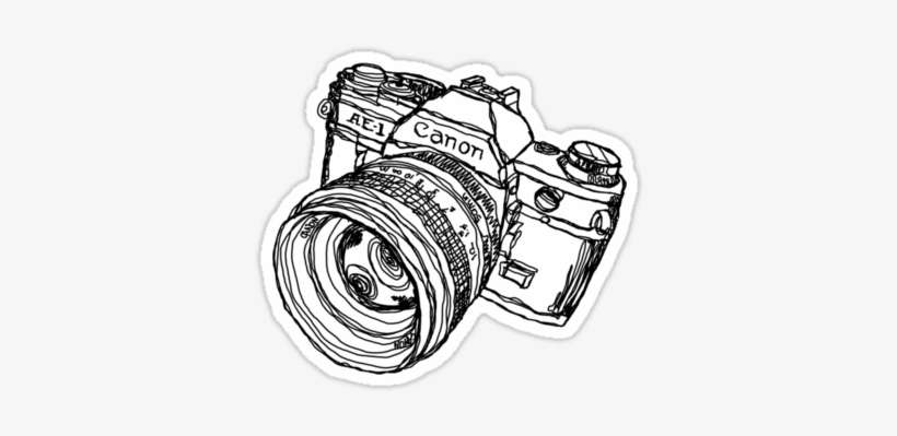 Canon Ae 1 Illustration T Shirt Or Sticker By Strayfoto - Canon Camera Drawing Png, transparent png download