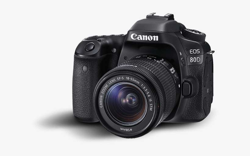 Download Canon 80d Dslr Camera Png Transparent Images - Canon Eos 80d 18 55mm, transparent png download