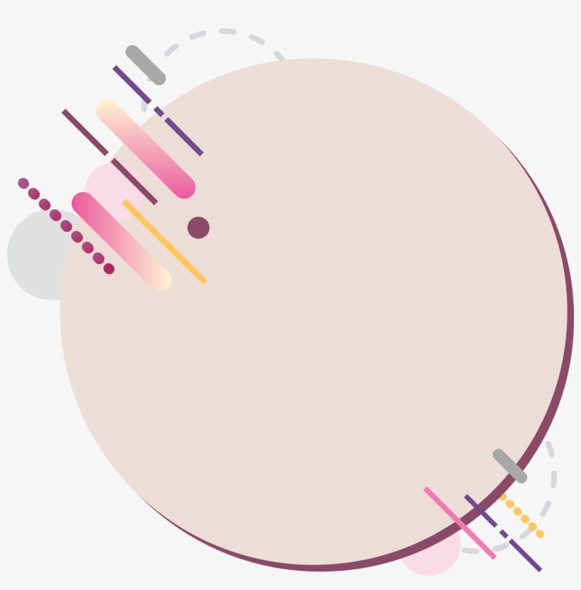Light Pink Circle Banner With Top Bottom Diagonal Abstract - Circle, transparent png download