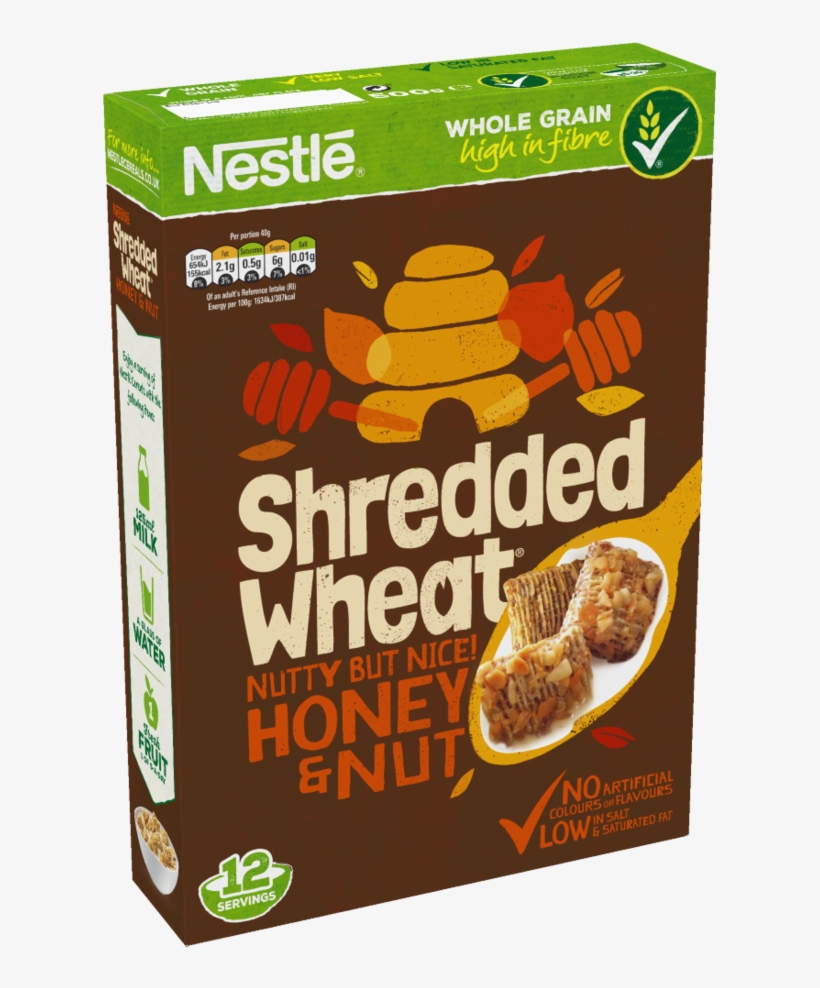 Shredded Wheat Honey & Nut Cereal Box - Nestle, transparent png download
