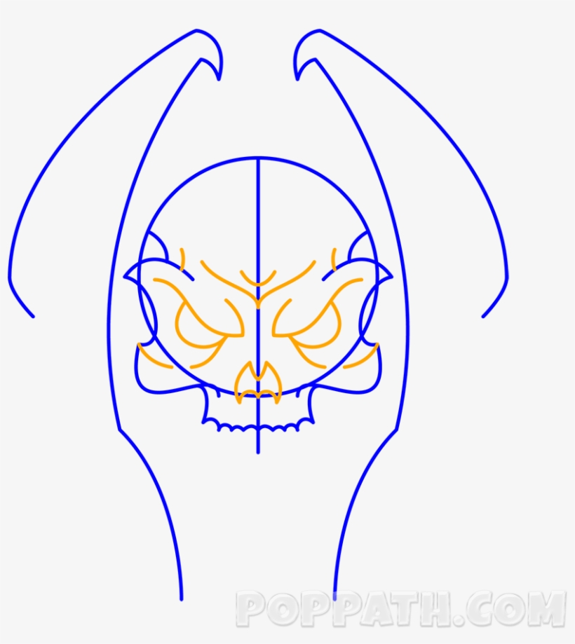 A Skull Tattoo Also Gives A Very Scary Look - Drawing, transparent png download