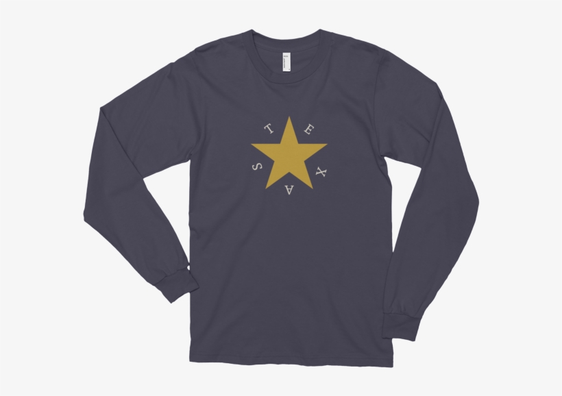 Texas Star Long Sleeve T-shirt - Long-sleeved T-shirt, transparent png download