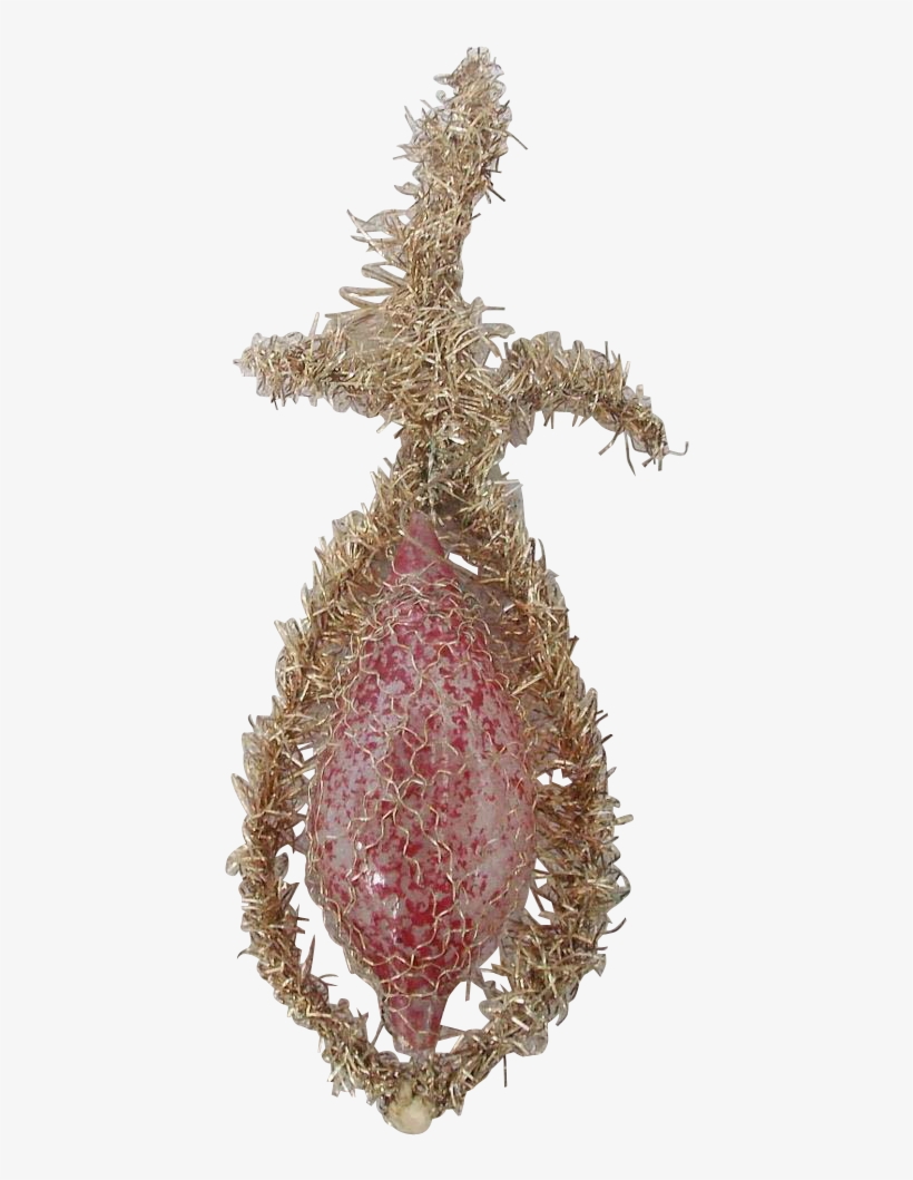 Antique Victorian Tinsel & Wire Wrapped Mottled Red - Pineapple, transparent png download