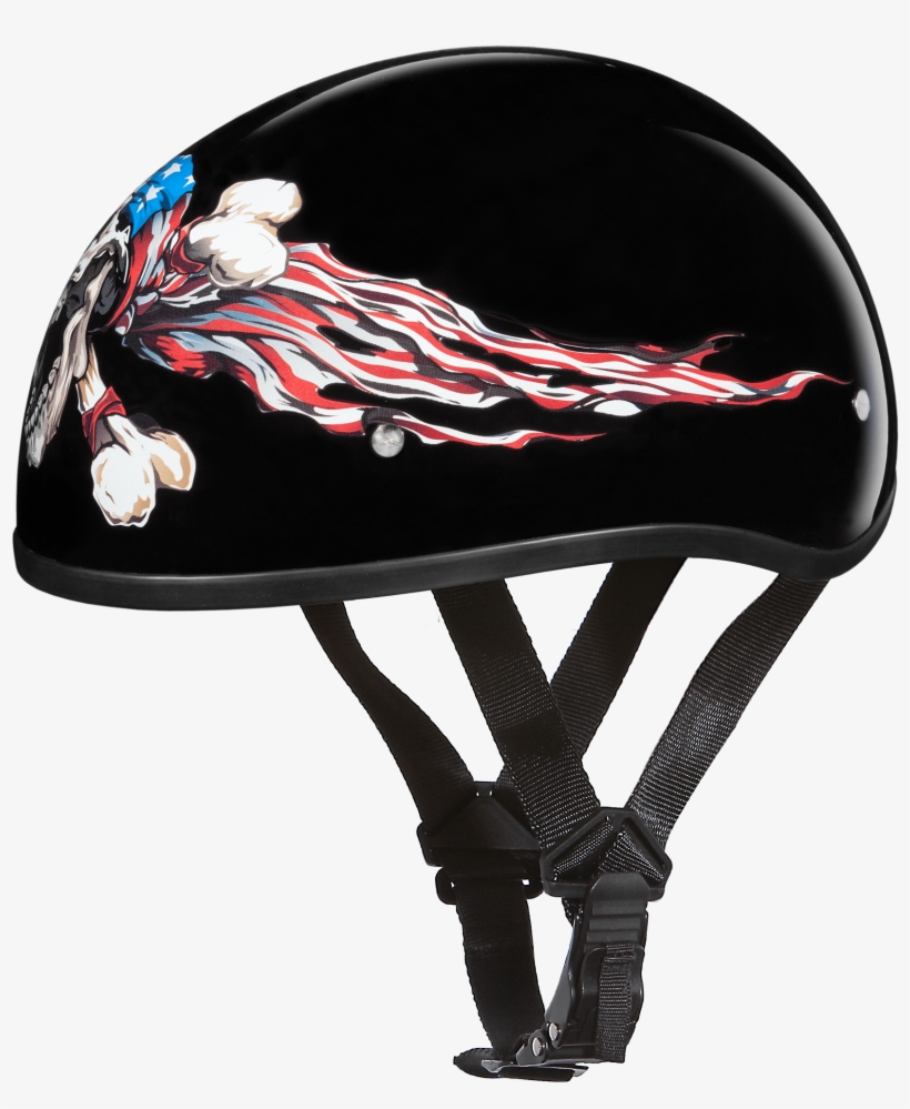 T Patriot Skull Cap Helmet - Top Of Motorcycle Helmet, transparent png download