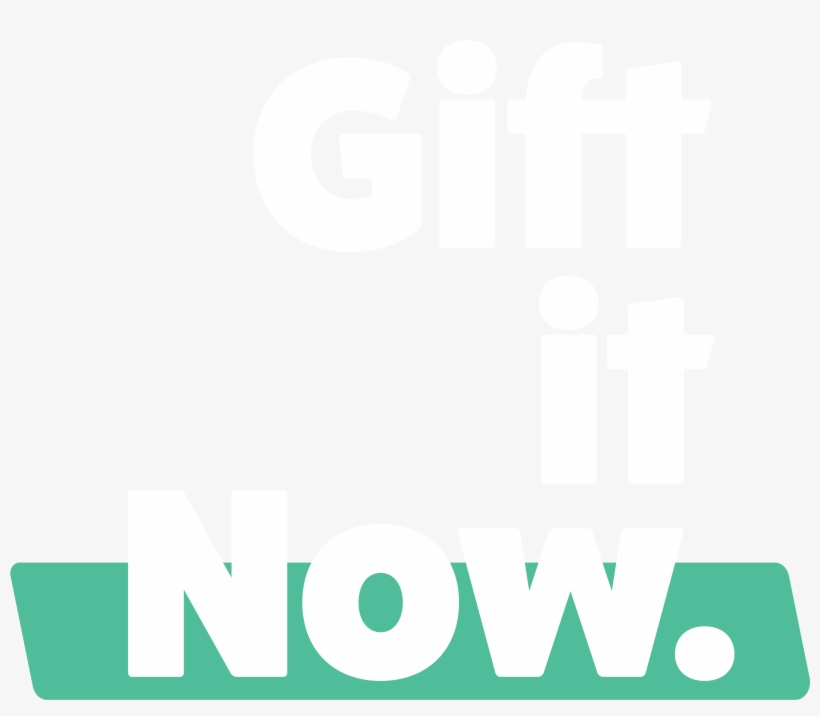 Gift It Now Stacked White Logo Green Ribbon - Graphic Design, transparent png download