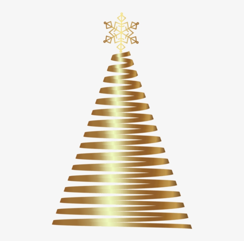 Free Png Gold Deco Christmas Tree Png - Gold Christmas Tree Clip Art Png, transparent png download