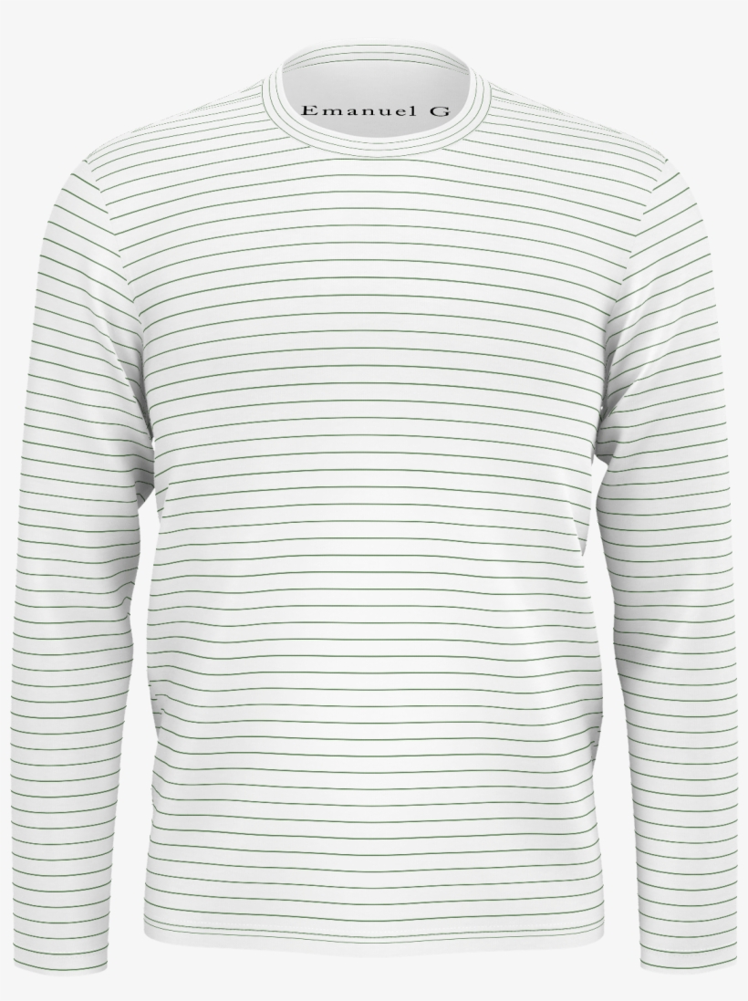 Green Horizontal Lines Men's Long-sleeve Shirt - Long-sleeved T-shirt, transparent png download