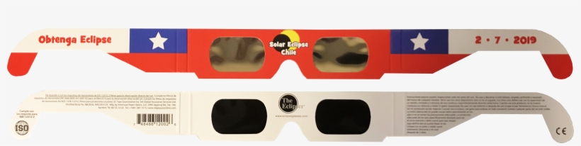 Chile Red Flag Eclipse Glasses - Plastic, transparent png download