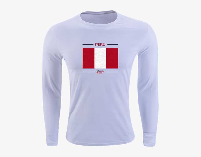 Peru 2018 Fifa World Cup Russia™ Flag Long Sleeve Supersoft - Long-sleeved T-shirt, transparent png download