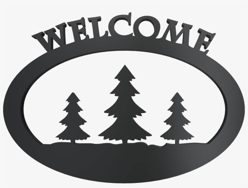 Free Welcome Sign Svg Dxf Pine Landscape - Christmas Tree, transparent png download