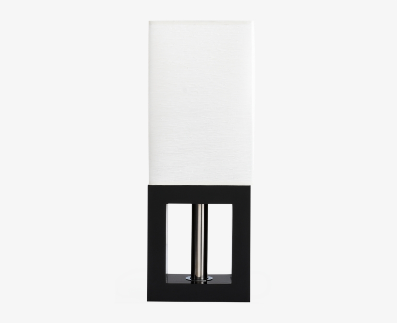 Image For Black Wooden Table Lamp With White Fabric - Lampshade, transparent png download