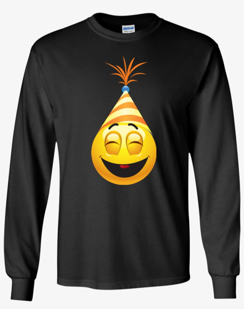 New Year Emotion Funny Emoji T Shirt G240 Gildan Ls - T-shirt, transparent png download