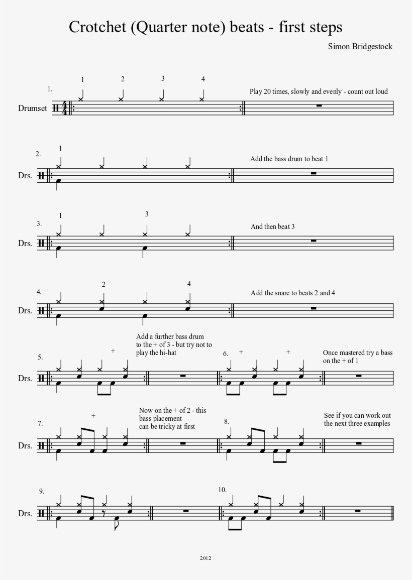 Crotchet Beats - His Time Sheet Music, transparent png download