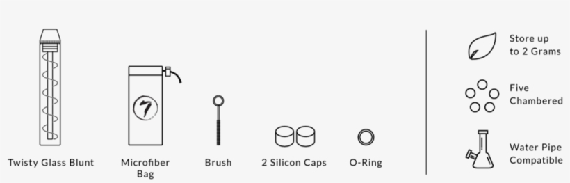 7pipe Twisty Glass Blunt - Diagram, transparent png download