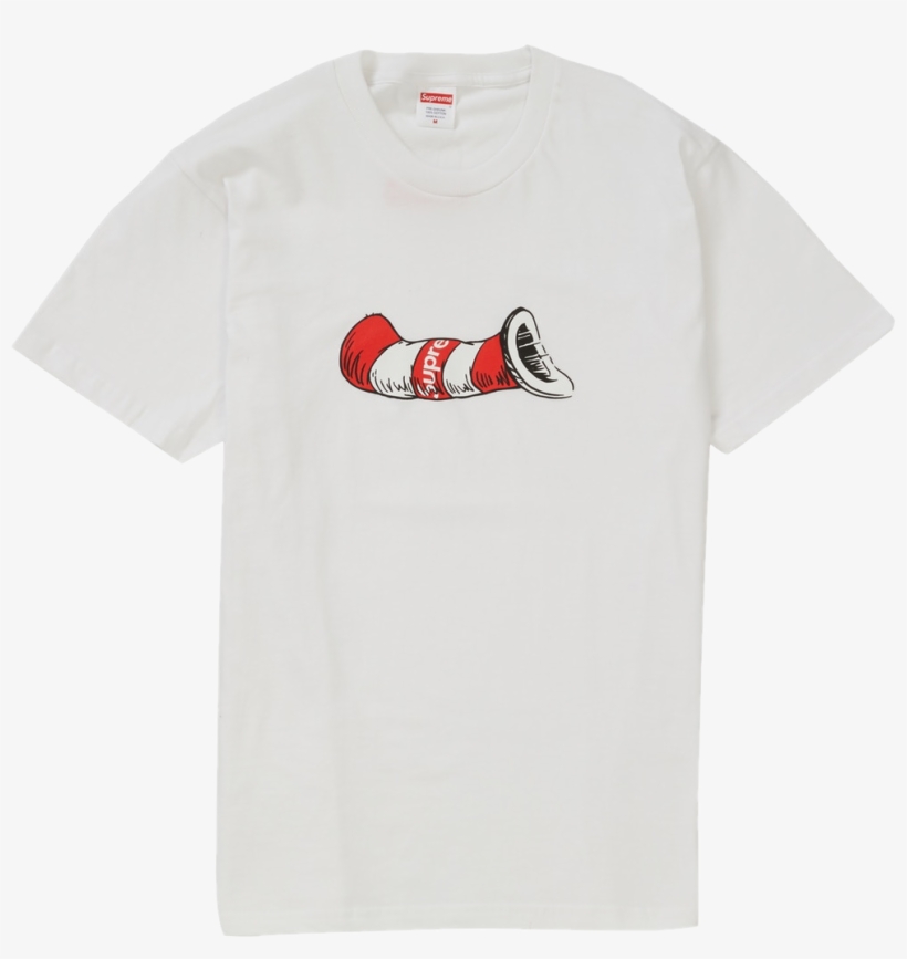Image Of Supreme White "cat In The Hat" Tee - Custom Heart Walk T Shirt, transparent png download
