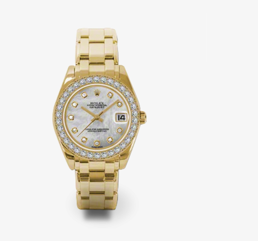 18k Yellow Gold Bezel - White Gold Pearlmaster Rolex, transparent png download