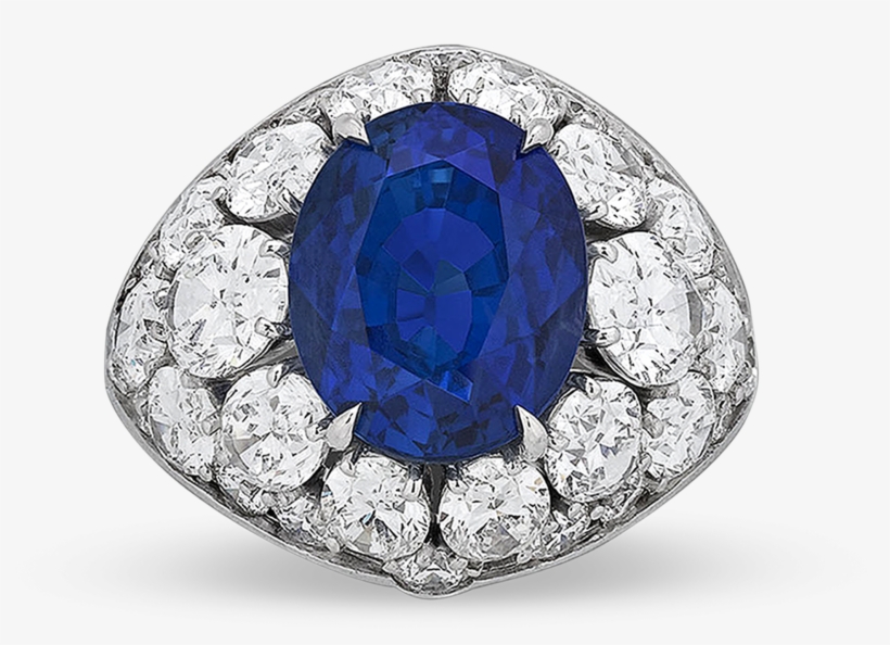 Untreated Burma Sapphire Ring, - Diamond, transparent png download