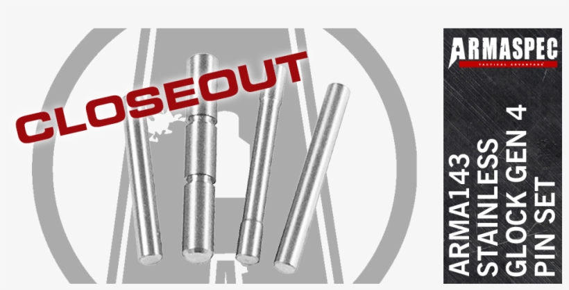 Armaspec Stainless Steel 4 Pin Kit Set For Glock Gen - Screw Extractor, transparent png download