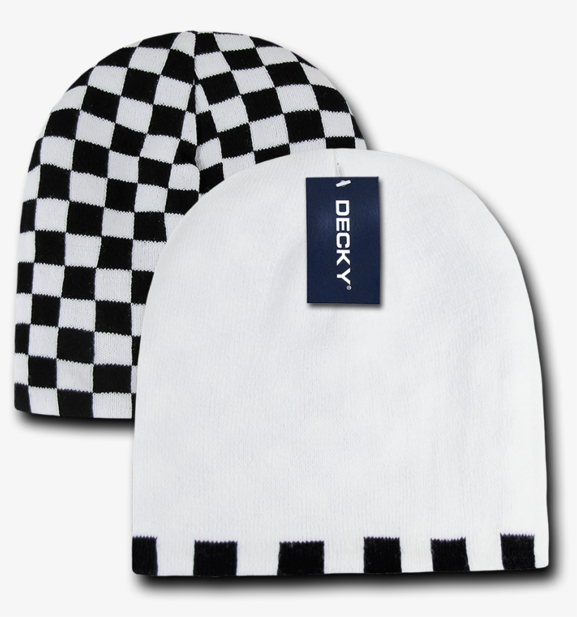 Decky Race Checkered Flag Reversible Beanies Beany - Hairspray Black And White Dress, transparent png download