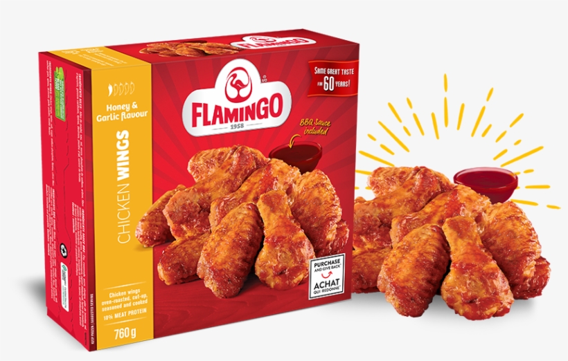 Honey & Garlic Wings - Flamingo Chicken Wings, transparent png download