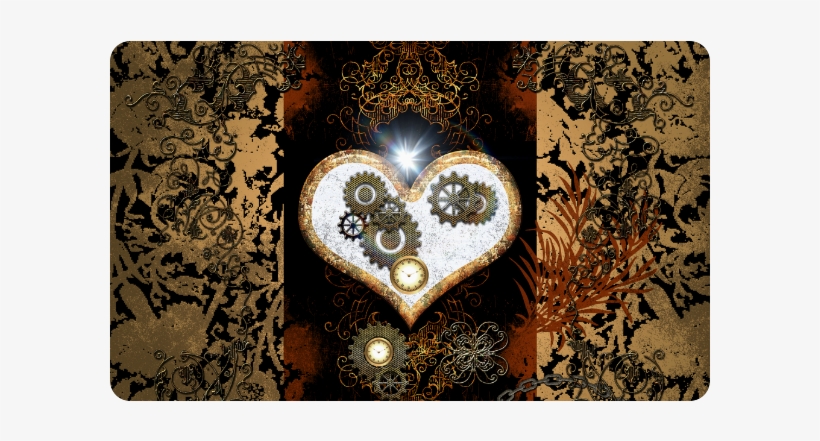Steampunk, Wonderful Heart, Clocks And Gears Doormat - Throw Pillow, transparent png download