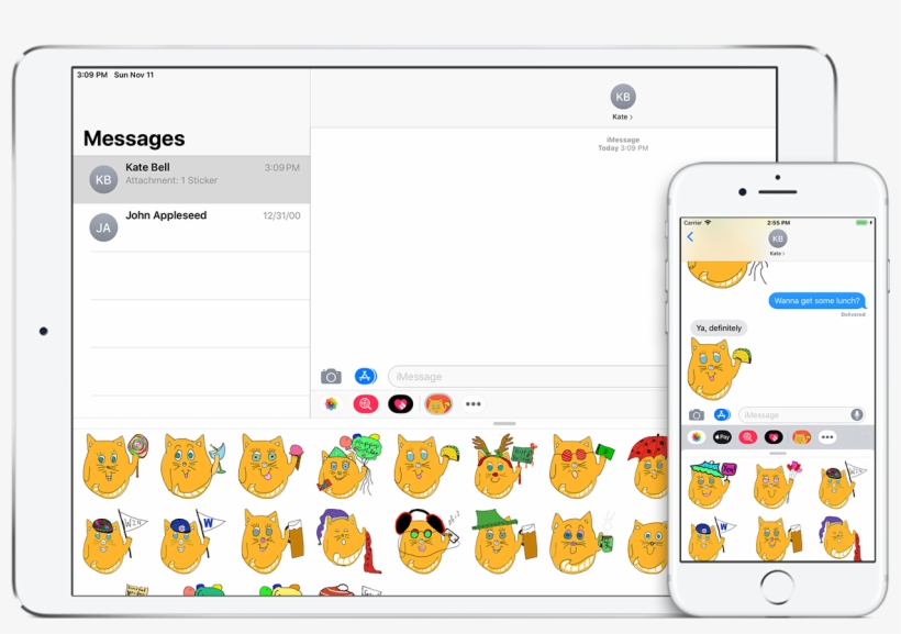 Neko Fun Cat Stickers - Iphone, transparent png download