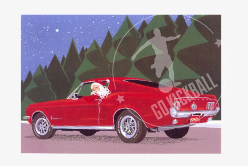 Twas The Night Before The Santa's Cup N Hand Go Kickball - Santa In A Mustang, transparent png download