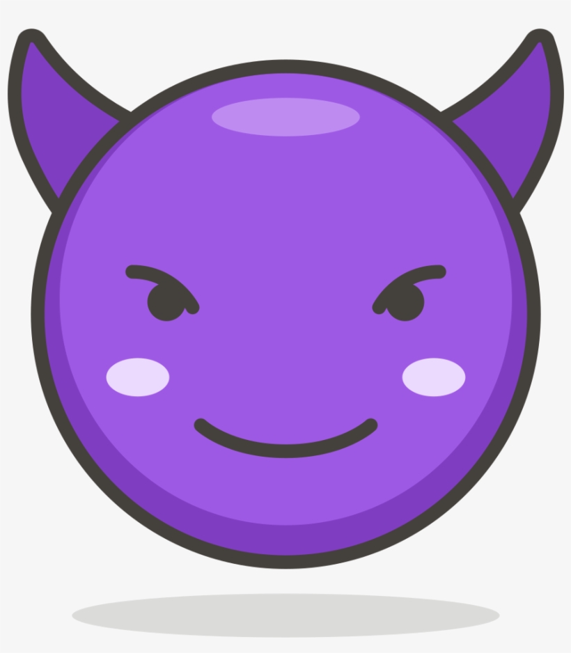 085 Smiling Face With Horns - Emoji Tanduk, transparent png download