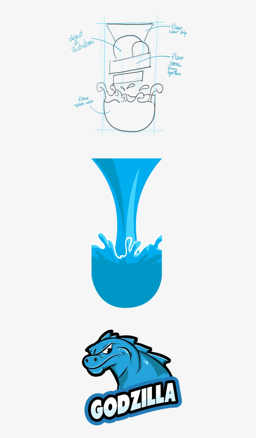 Finally Keeping The Logos Monocromatic Helps The Illustrations - Kona Ice Godzilla Flavor, transparent png download