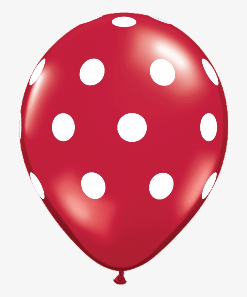 11" Jewel Ruby Red Polka Dot Balloon - Balloon With Polka Dots, transparent png download