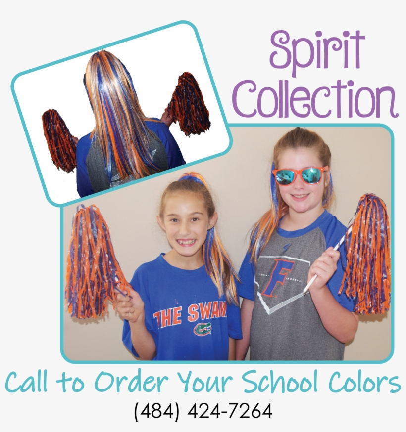 Spirit Ponytail- Blue, Orange, White - Photo Caption, transparent png download