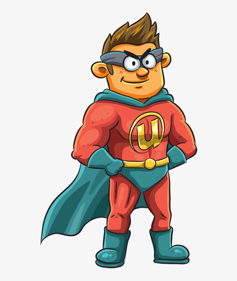 Amazing Superhero With Cape Standing With Hands On - Vector Graphics, transparent png download