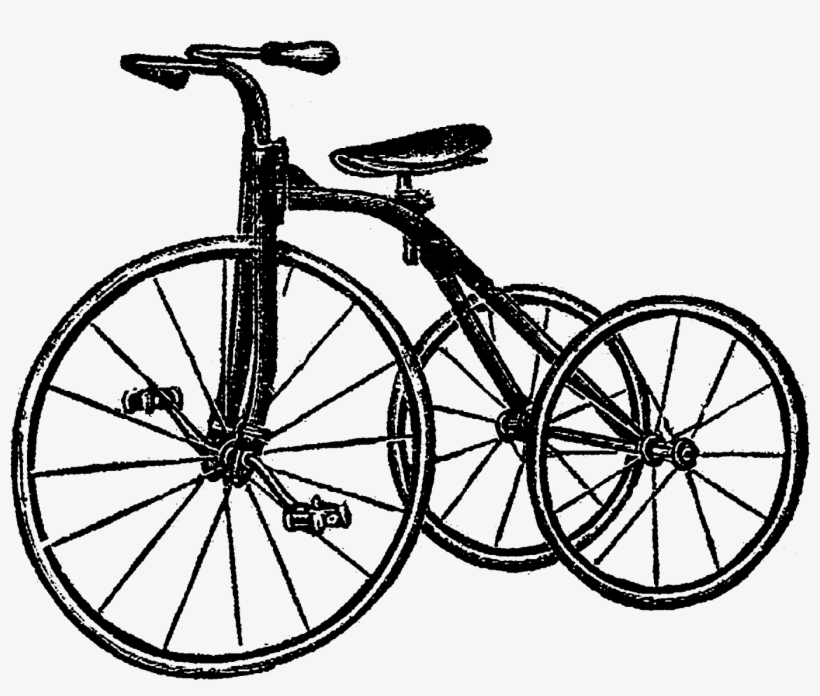 Digital Bike Tricycle Image Downloads Vintage Tricycle Drawing PNG
