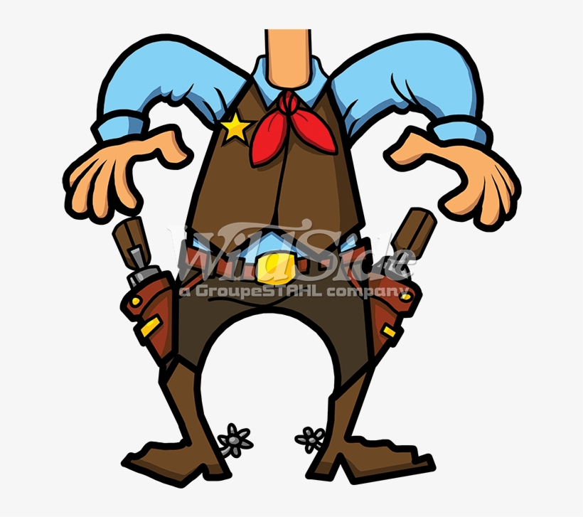 Cowboy Body - Cartoon Cowboy With Gun, transparent png download