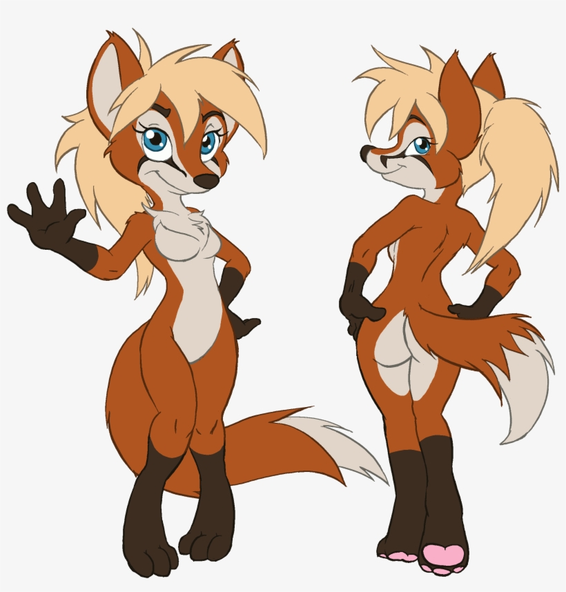 Anthro Vixen Fullbody - Cartoon, transparent png download
