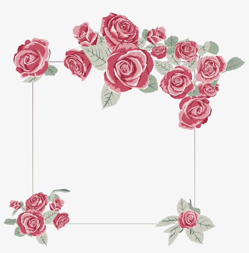 Rose Frame Png - รูป ดอก กุหลาบ ทำ การ์ด, transparent png download