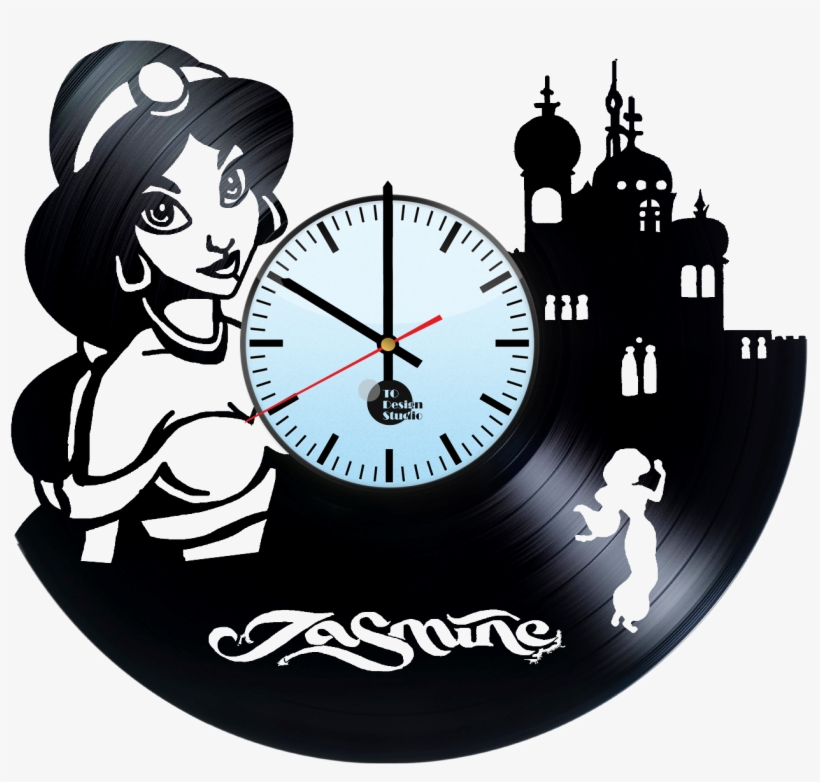 Princess Jasmine Handmade Vinyl Record Wall Clock Fan - Modern Vinyl Record Wall Clock With All Superheroes, transparent png download