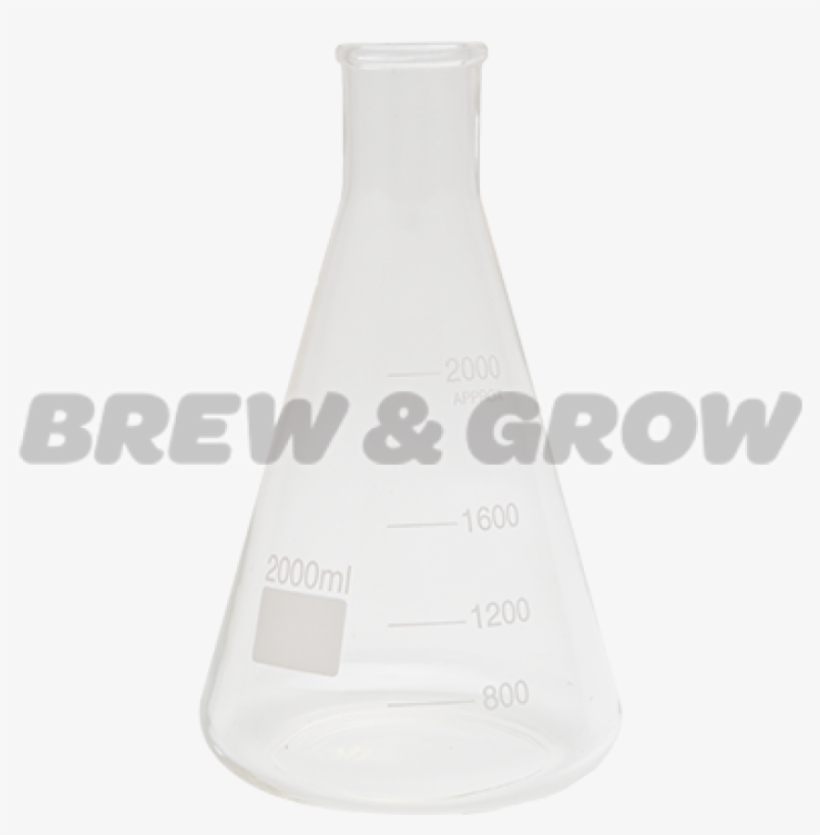 Erlenmeyer Flask - 2000 Ml - Glass Bottle, transparent png download