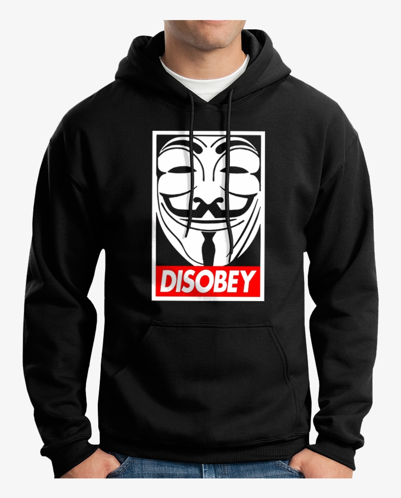 Guy Fawkes Mask Disobey T-shirt / Hoodie - Free Tommy Robinson T Shirts, transparent png download