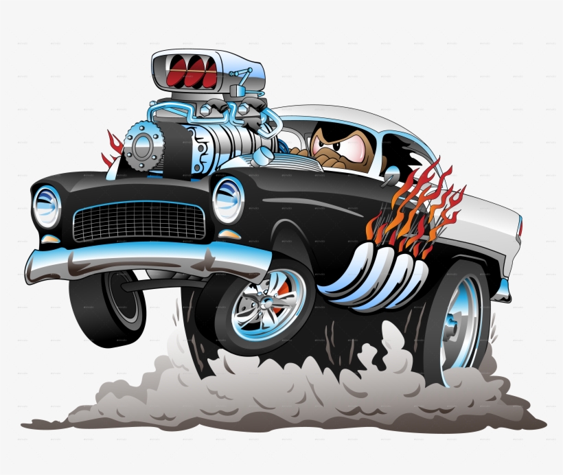 Old Funny Car - Hot Rod Car Vector, transparent png download