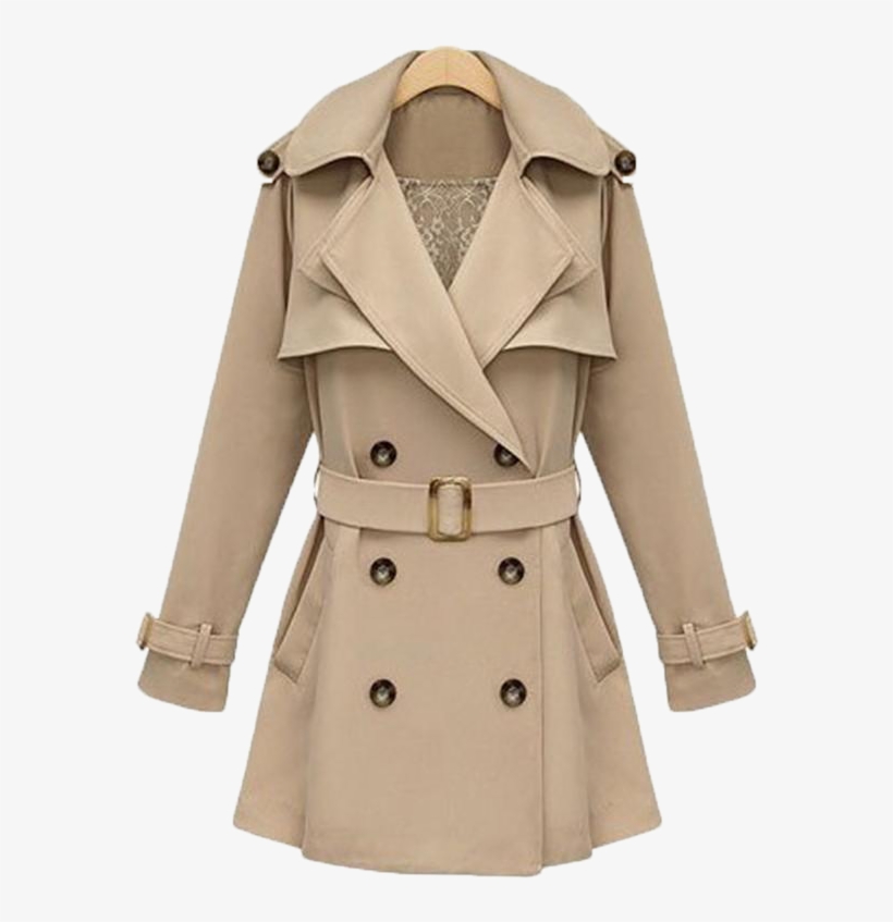 Coat Png Background - Trench Coat Beige Women, transparent png download