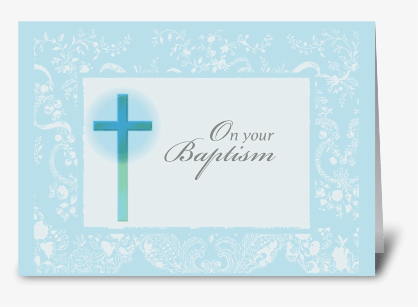 2789 Blue Christening Card, Lace Greeting Card - Cousin, Boy On Baptism Card, transparent png download