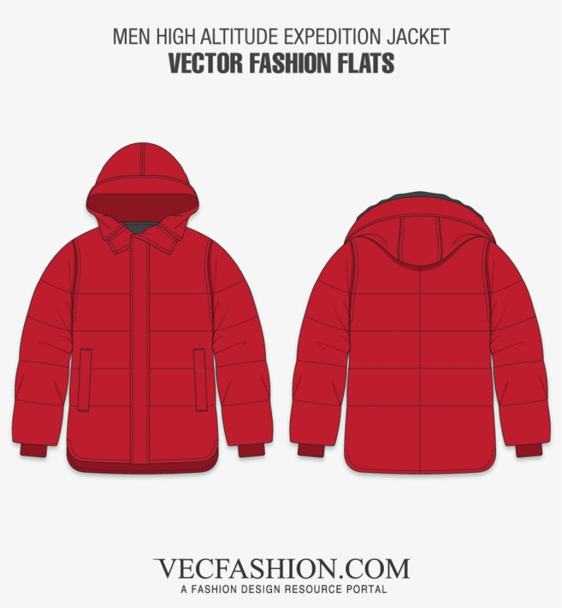 Vector Fashion Flat For Men's High Altitude Expedition - Hoodie, transparent png download