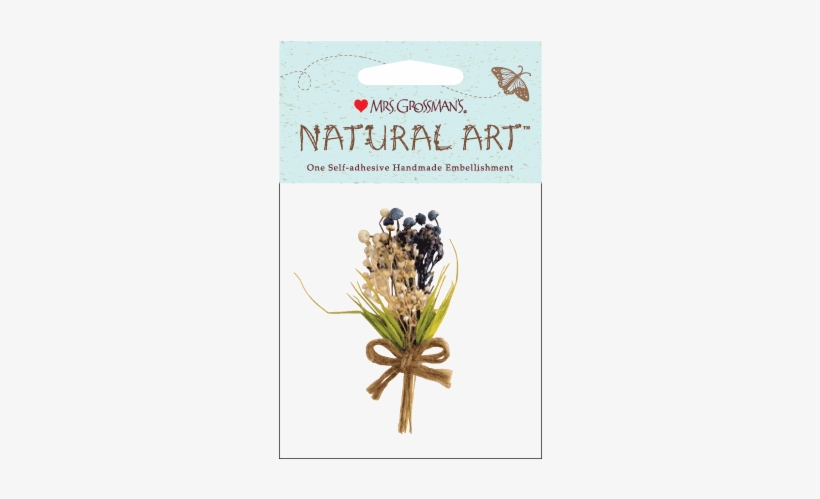 Blue Bouquet Sticker - Mrs. Grossman's Natural Art-flowers With Button, transparent png download