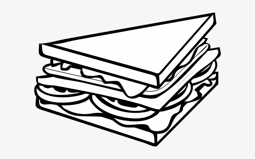 Pizza Clipart Line Drawing - Clipart Sandwich, transparent png download